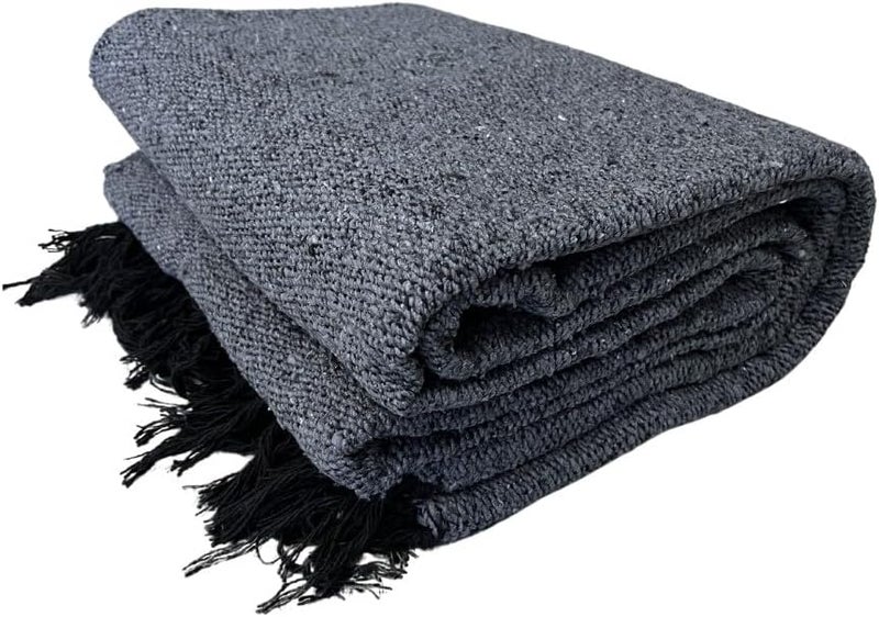 Open Road Goods Solid Color Mexican Yoga Blanket – Large Handwoven Throw for Yoga, Beach, Camping or Home – Soft and Durable Cotton Blend - Image 1